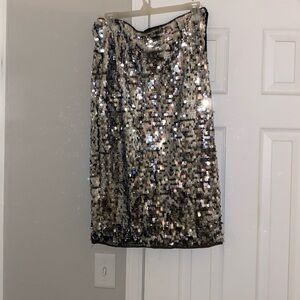 Silver sequins skirt (LARGE)